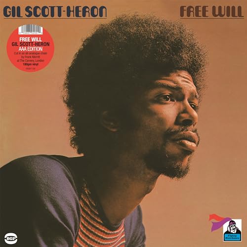 Album cover for Gil Scott-Heron’s “Free Will” featuring a portrait of the artist.