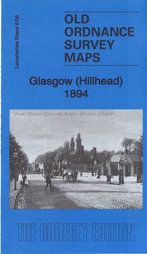 1894 map cover of Glasgow (Hillhead) with a historic street scene.