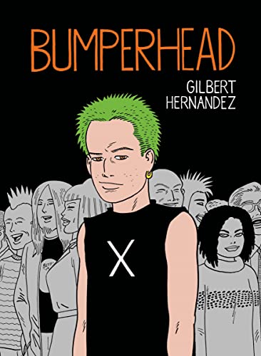 Book cover: "Bumperhead," a graphic novel with a young punk character.
