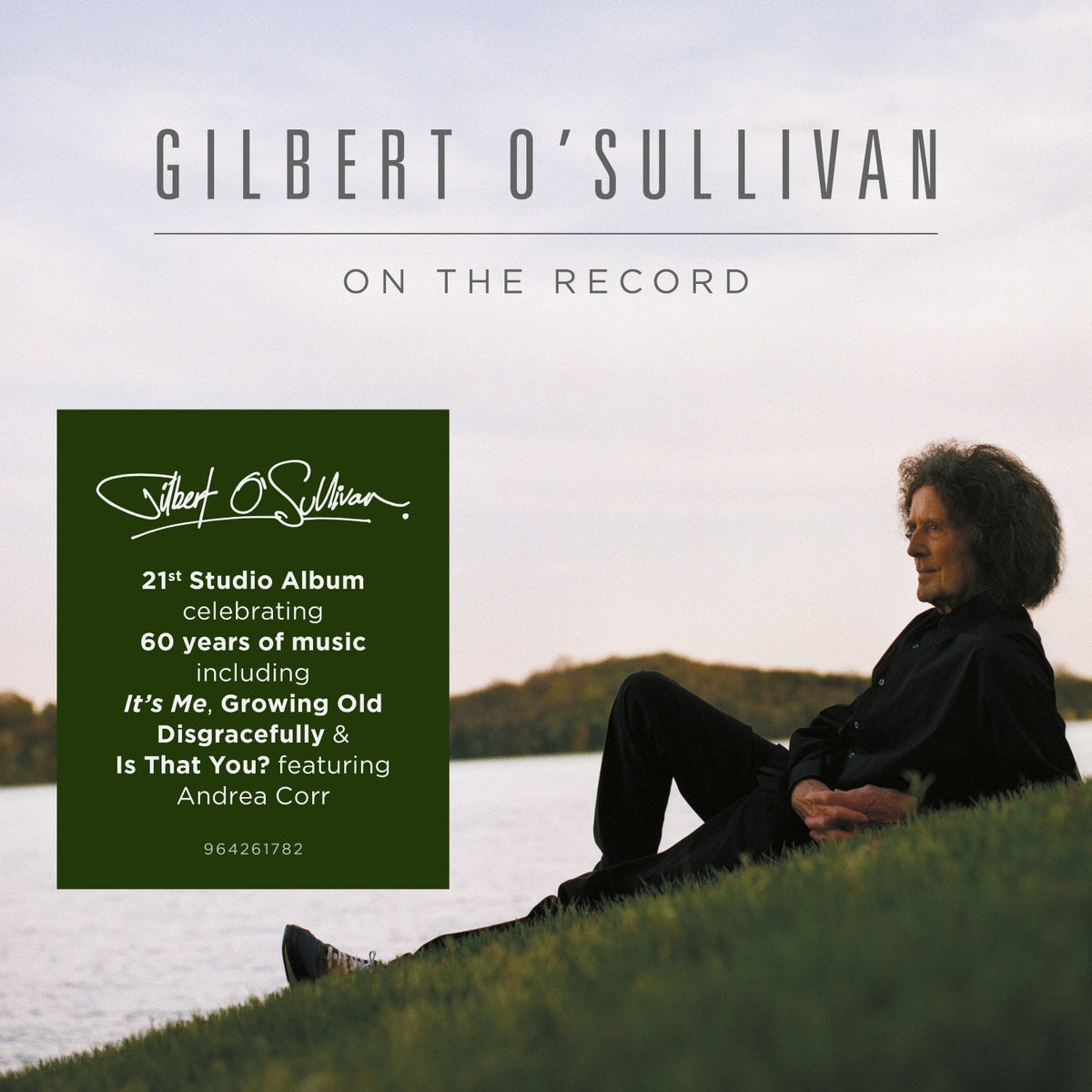 CD cover for Gilbert O’Sullivan’s “On The Record” album, with artist portrait.