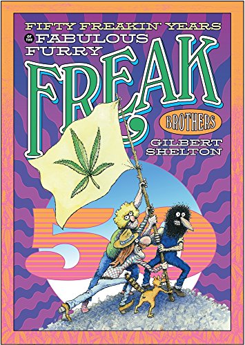 Book cover featuring cartoon characters holding a flag with a cannabis leaf.