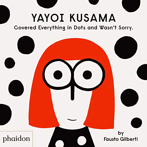Book cover illustration of a stylized character with red hair against a dotted background.