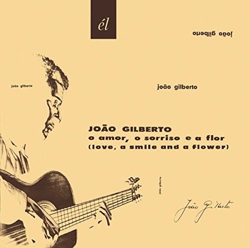 Album cover featuring a black and white illustration of João Gilberto playing acoustic guitar.