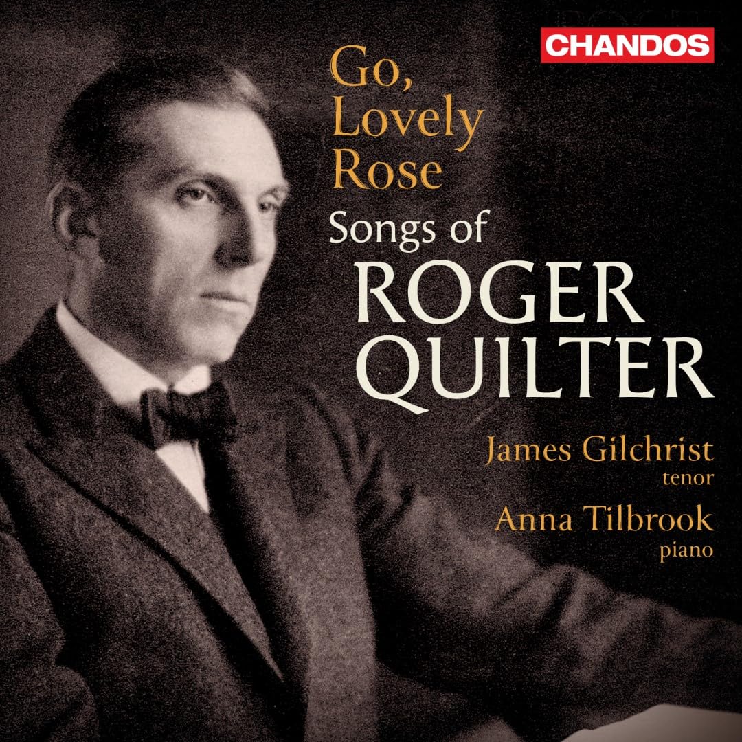 CD cover featuring a portrait of composer Roger Quilter and text.