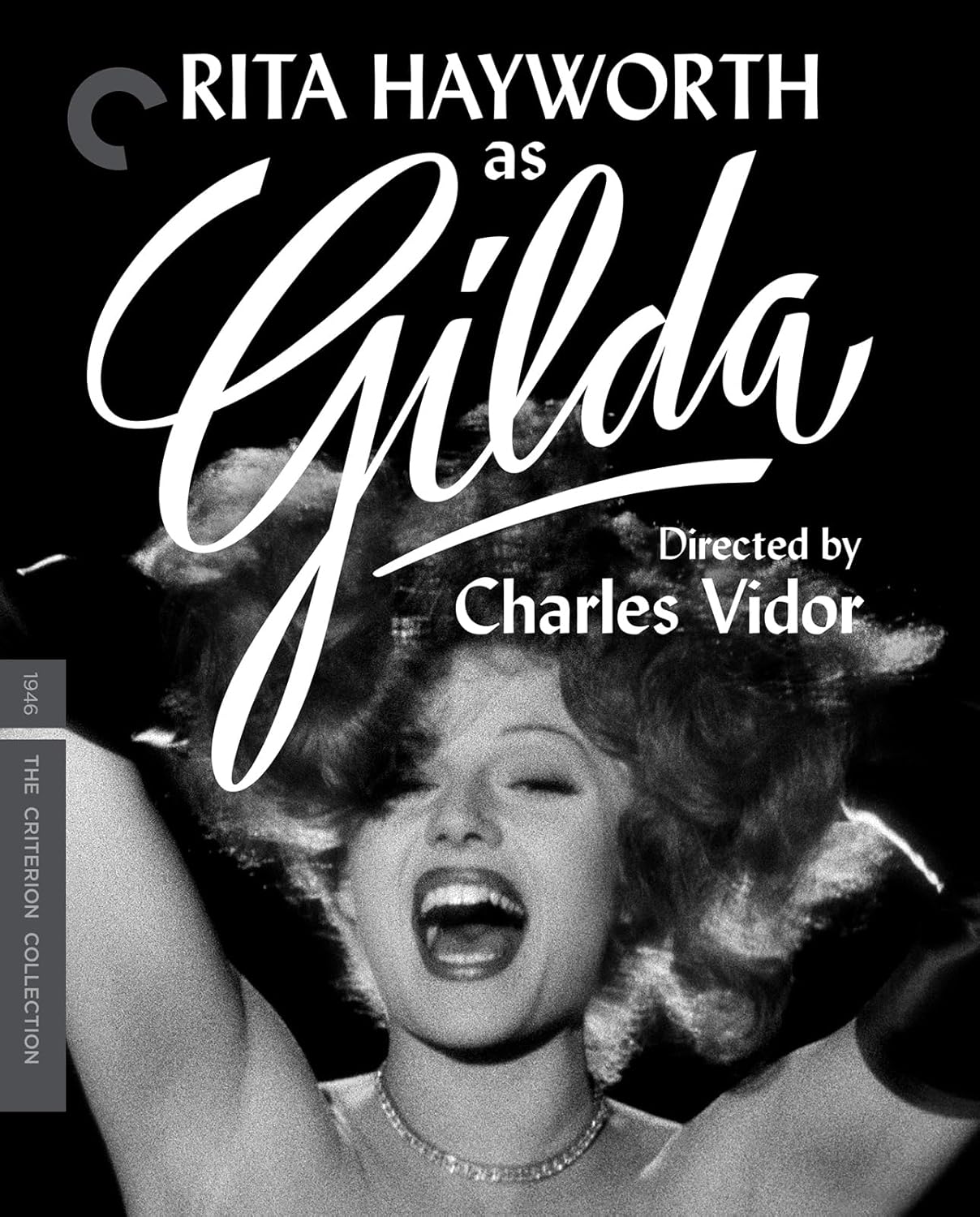 Black and white movie poster for "Gilda" featuring Rita Hayworth.