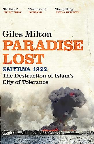 Book cover: “Paradise Lost” with image of burning city and harbor.