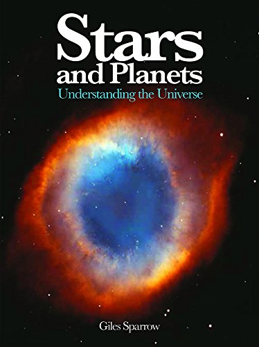 Book cover with nebula image, titled "Stars and Planets.