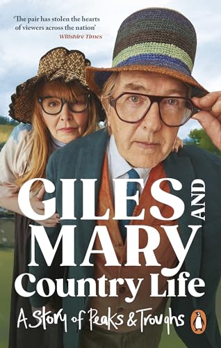 Book cover featuring two people in hats and glasses, titled “Giles and Mary Country Life”.