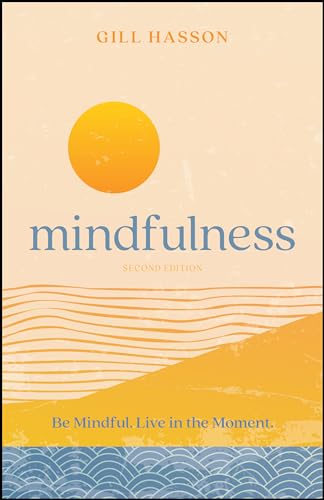 Book cover with orange sun, blue waves, and the title “mindfulness”.