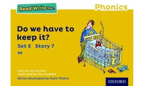 Book cover with a woman looking into a crib containing a small dog.