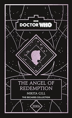 Doctor Who book cover: black background, pink geometric design, profile silhouette.