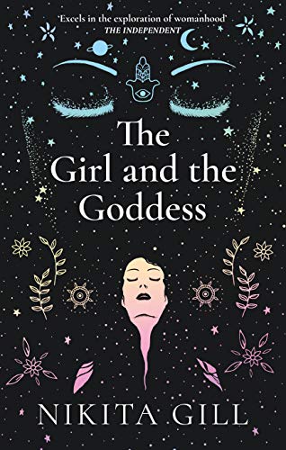 Book cover: woman’s face merging with a starry, dark background.