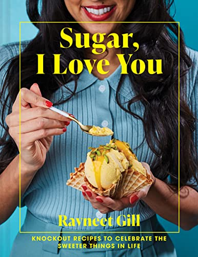 Cookbook cover featuring a woman holding a waffle with ice cream.