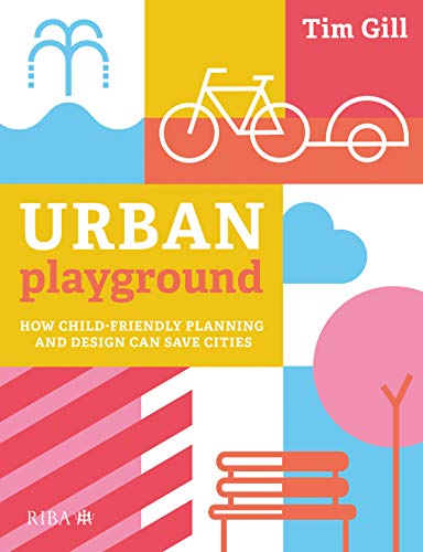 Book cover: "Urban Playground" with illustrations of a bicycle and swing set.