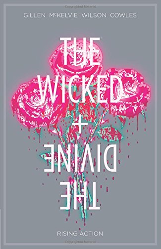 Comic book cover: "The Wicked + The Divine Volume 4" with neon roses.