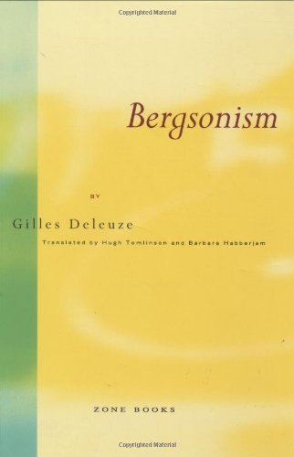 Book cover for Bergsonism by Gilles Deleuze, featuring a yellow background with green accents.