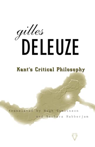 Book cover: "Kant’s Critical Philosophy" by Gilles Deleuze, with abstract design.