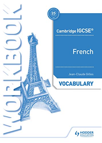 Cambridge IGCSE French vocabulary workbook cover with Eiffel Tower image.