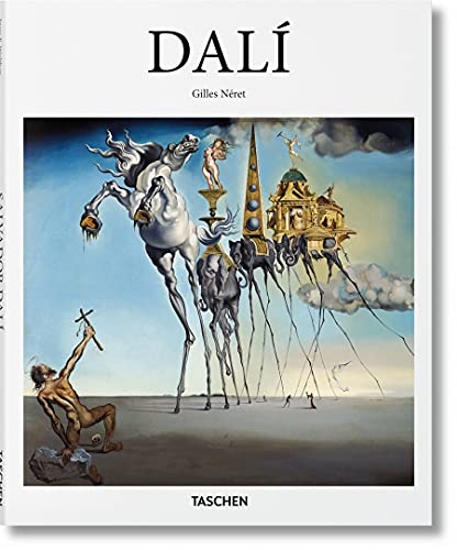 Book cover featuring Salvador Dalí's surrealist painting with long-legged animals and a kneeling figure.