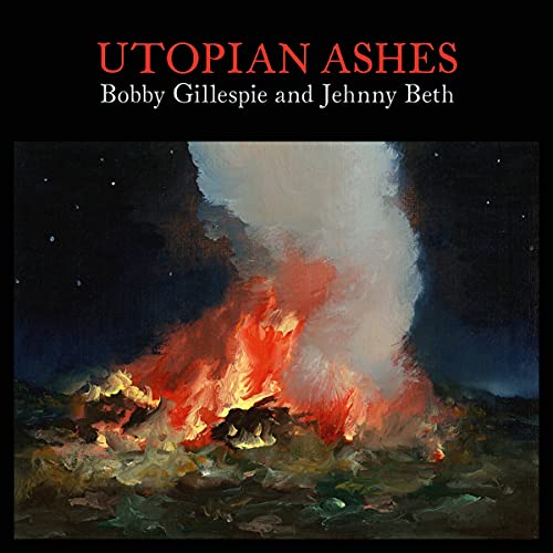 An album cover depicting a vibrant bonfire against a starry night sky.