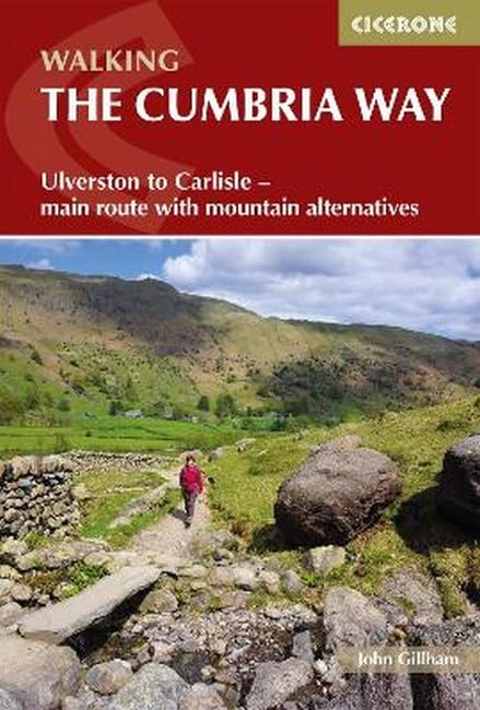 Book cover showing a hiker on a trail in a mountainous landscape.