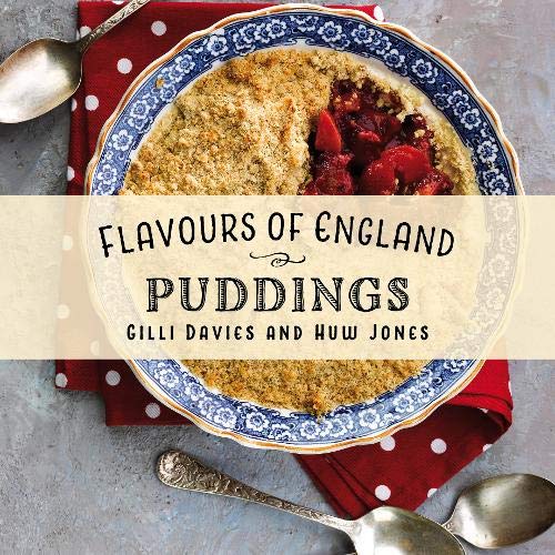 Cookbook cover featuring a fruit crumble in a blue and white dish.