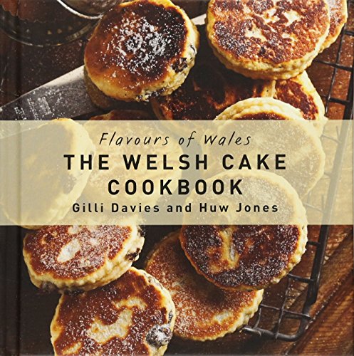 Cookbook cover featuring golden-brown Welsh cakes on a cooling rack.