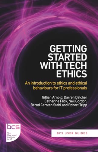 Book cover: “Getting Started with Tech Ethics” with purple swirling design.