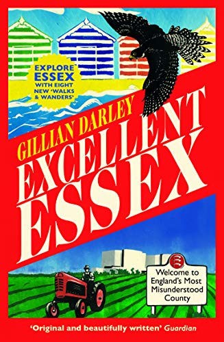 Book cover: "Excellent Essex" with a bird, tractor, and beach huts.