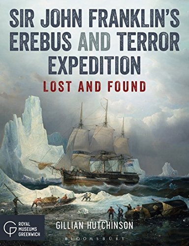 Book cover depicting a sailing ship amidst icebergs and arctic explorers.