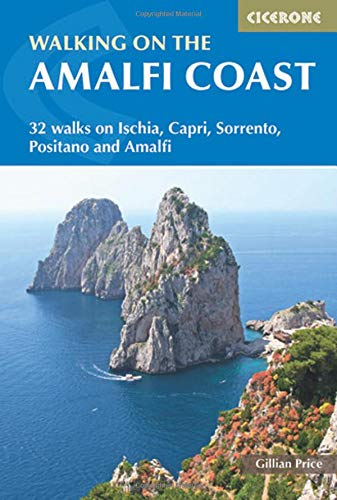 Book cover: Amalfi Coast walking guide with rocky coastline image.