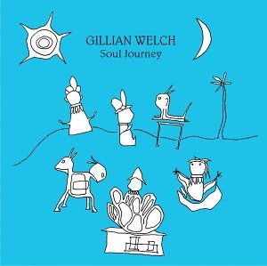 "Album cover with simple black and white illustrations on a blue background."