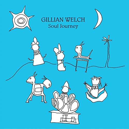Gillian Welch “Soul Journey” vinyl album cover with white line art figures.