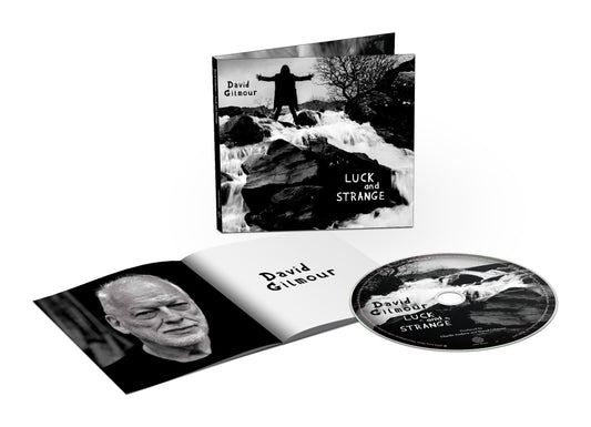 David Gilmour "Luck And Strange" CD case open with disc visible.