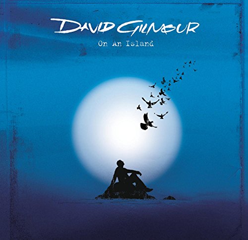 David Gilmour "On An Island" CD cover with a moon, birds, and silhouette.