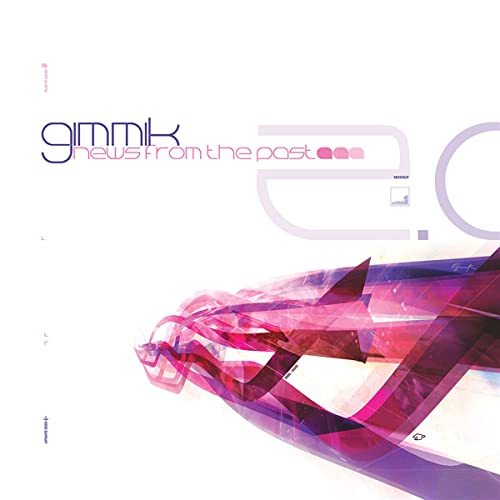 Vinyl record cover with abstract purple and white geometric design.
