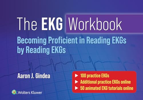 Book cover for “The EKG Workbook” with EKG waveform background.