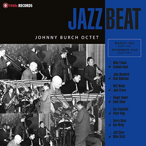 Album cover for "Jazzbeat" featuring a black and white jazz octet photo.