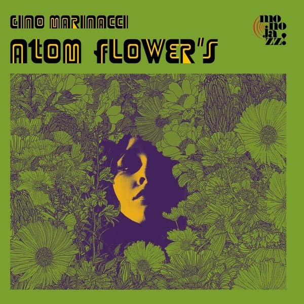 CD cover: face amidst flowers, bold text "Atom FlowerS" on green.