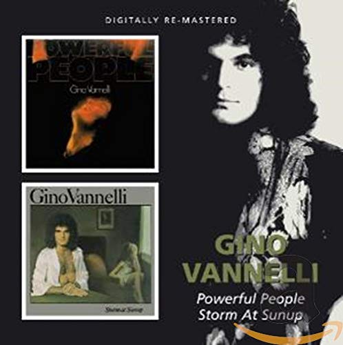 CD cover featuring Gino Vannelli and album art for "Powerful People/Storm At Sunup".