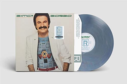 Giorgio Moroder "Emc2" vinyl record with portrait cover and blue disc.