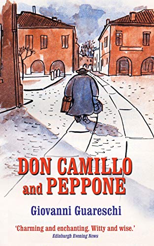 A watercolor illustration shows a person walking away down a cobblestone street between buildings.
