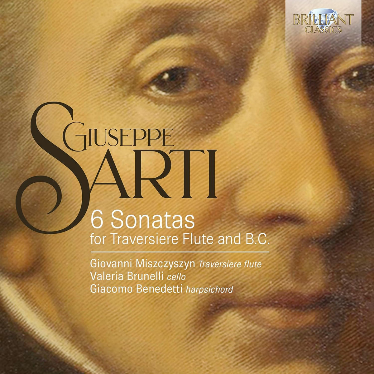 CD cover for Giuseppe Sarti’s 6 Sonatas, featuring a portrait.