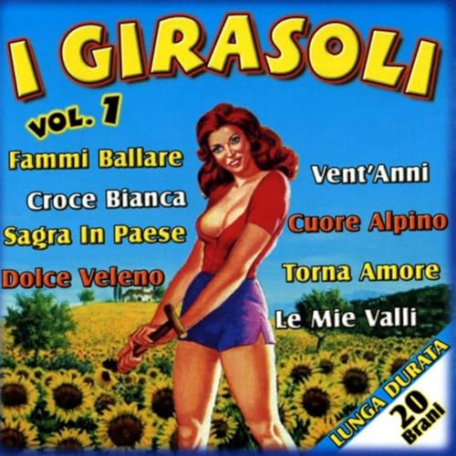 CD cover for “Girasoli - Croce Bianca” featuring a woman in a sunflower field.