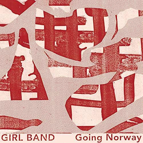 Red and white abstract album cover for Girl Band's "Going Norway" vinyl.