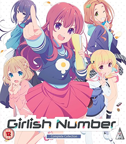 Five anime girls posing together on the Girlish Number complete collection Blu-ray cover.