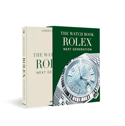 Green and cream book cover featuring a Rolex watch face.