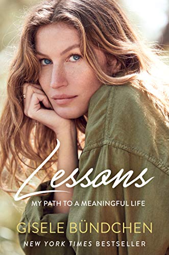 Book cover featuring Gisele Bündchen, title “Lessons” in white script.
