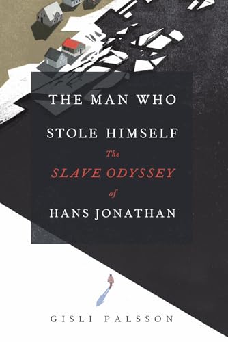 Book cover: dark and light halves, small buildings, lone figure.
