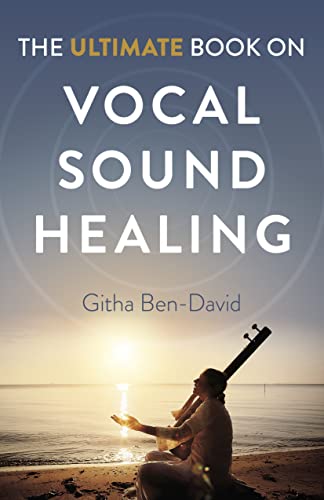 Book cover: "The Ultimate Book on Vocal Sound Healing" with beach scene.